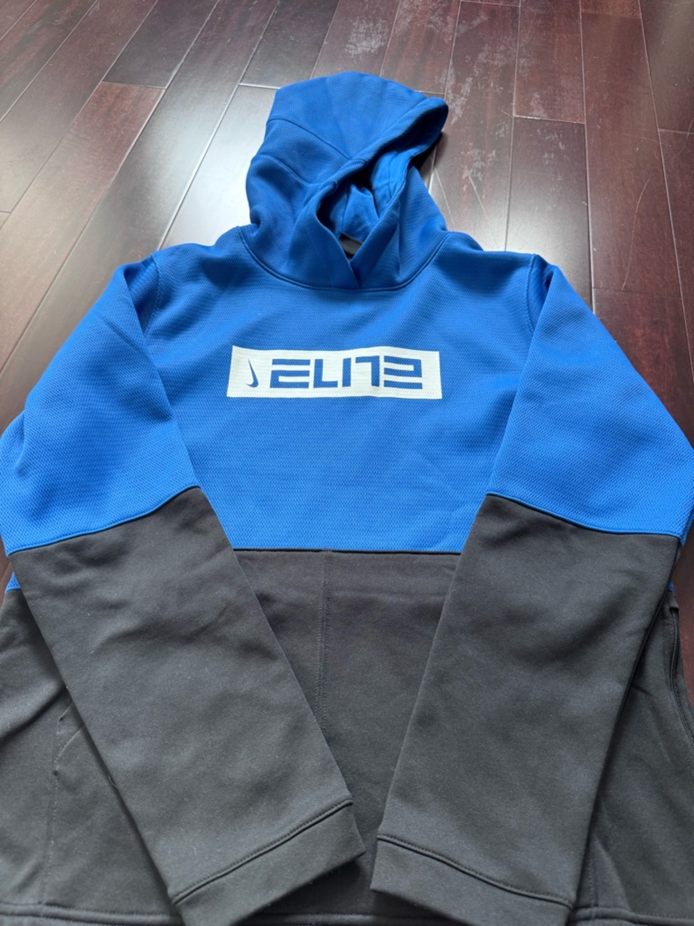 Nike Blue and Black Elite Pullover Hoodie